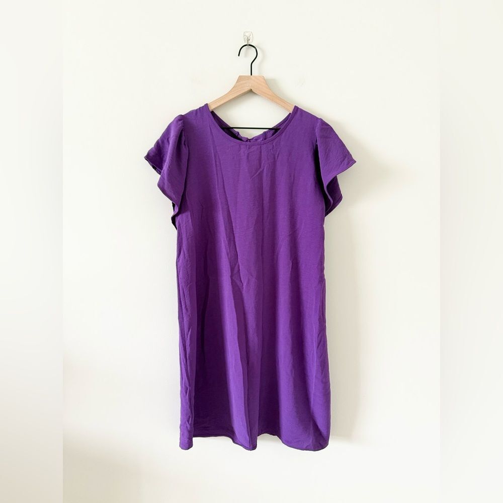 Lily Mae’s Boutique Flutter Sleeve Dress in Purple Size L